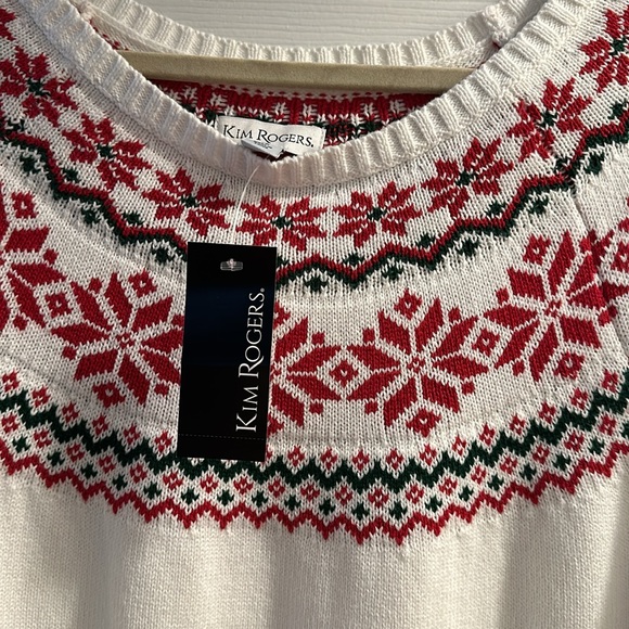 Women’s Kim Roger’s Ivory Fair isle Christmas Sweater in XL - Picture 7 of 10
